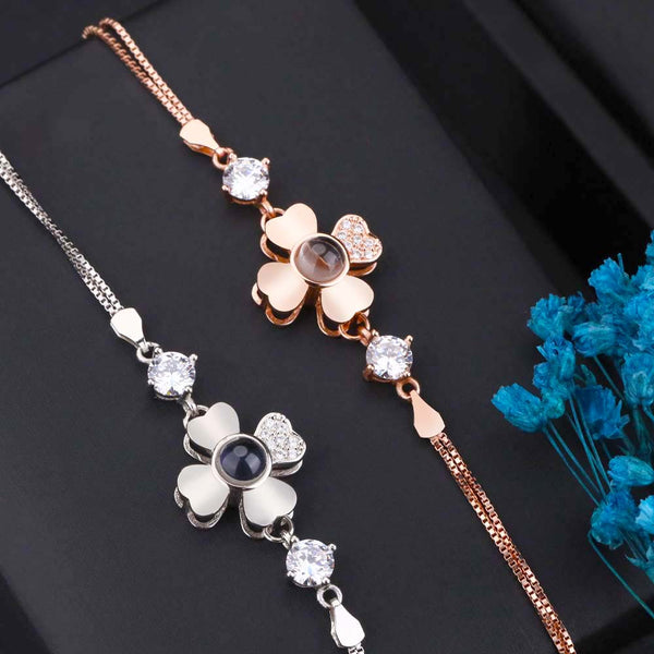 Pulsera Proyección con Foto Dentro - Trébol del Corazón