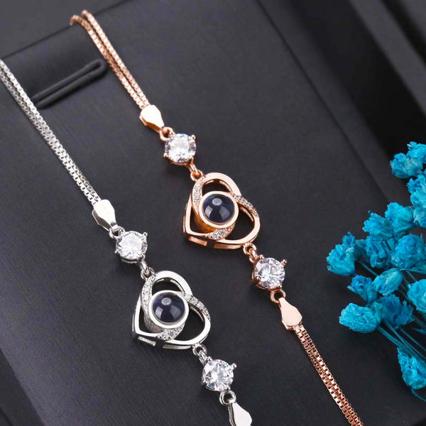 Pulsera Proyección con Foto Dentro - Corazón Giratorio