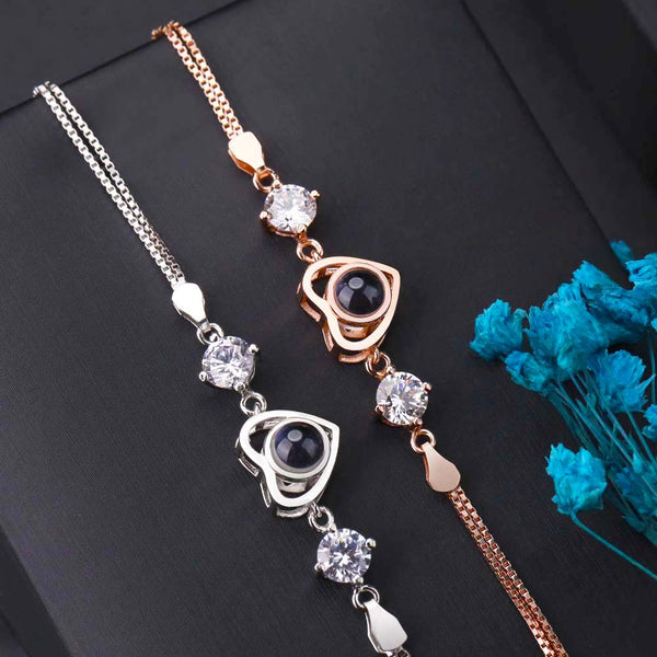 Pulsera Proyección con Foto Dentro - Corazón Clasico