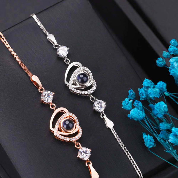 Pulsera Proyección con Foto Dentro - Corazones Conectados