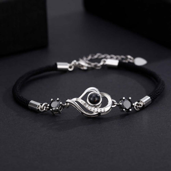 Pulsera Proyección con Foto Dentro - Corazones Superpuestos