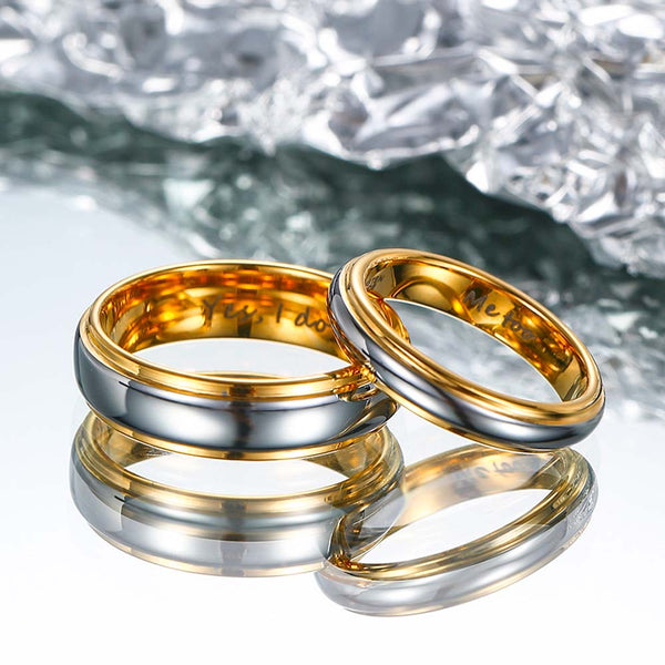【Pareja】Anillo de Tungsteno Sencillos - Promesa