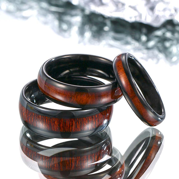 【Pareja】Anillo de Tungsteno de Madera de Koa - Académicos