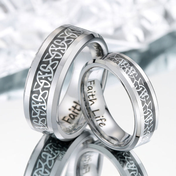【Pareja】Anillo de Tungsteno - Enlace de Nudo Celta