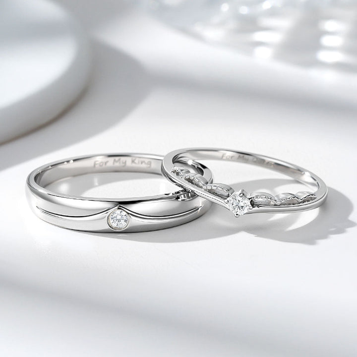 925 Silber Partnerringe Freundschaftsringe mit Gravur in Ringgröße 44~75 für Damen Herren - Remisia