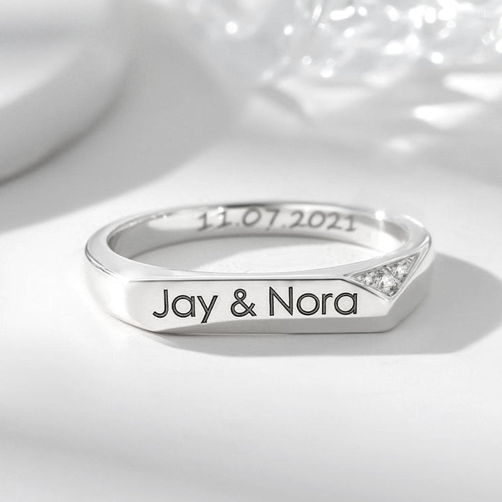 999 Silber Eheringe Partnerringe mit Gravur und Zirkon für Damen Herren in Ringgröße 44~75 - Remisia