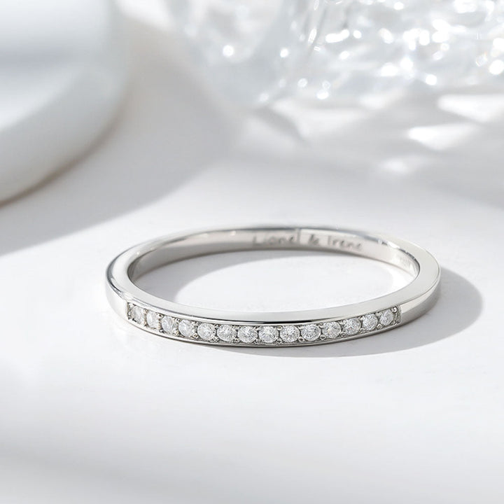 925 Silber Zirkon Inlay Ring Paar Partnerringe Eheringe mit Gravur für Damen Herren in Ringgröße 44~75 - Remisia