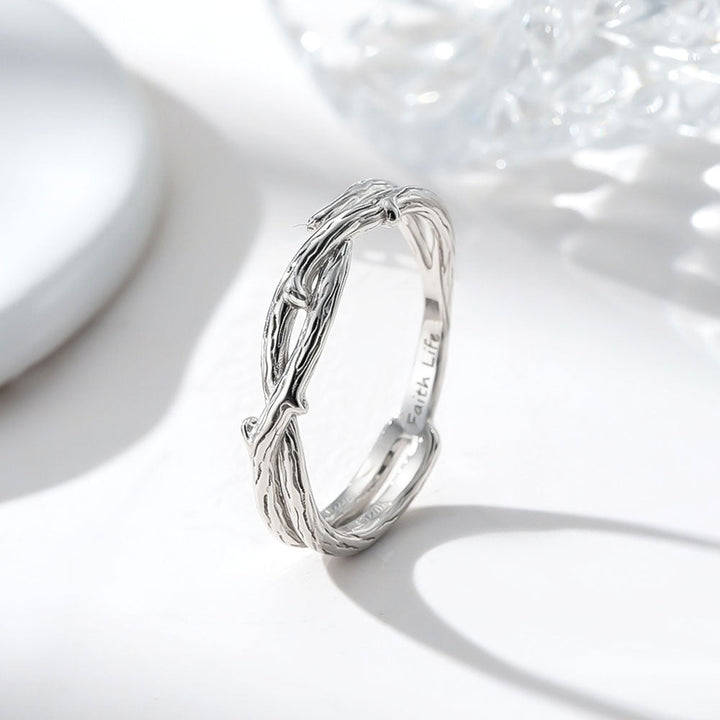 Silber 925 Rose und Dorn Eheringe Partnerringe mit Gravur in Ringgröße 44~75 für Damen Herren - Remisia