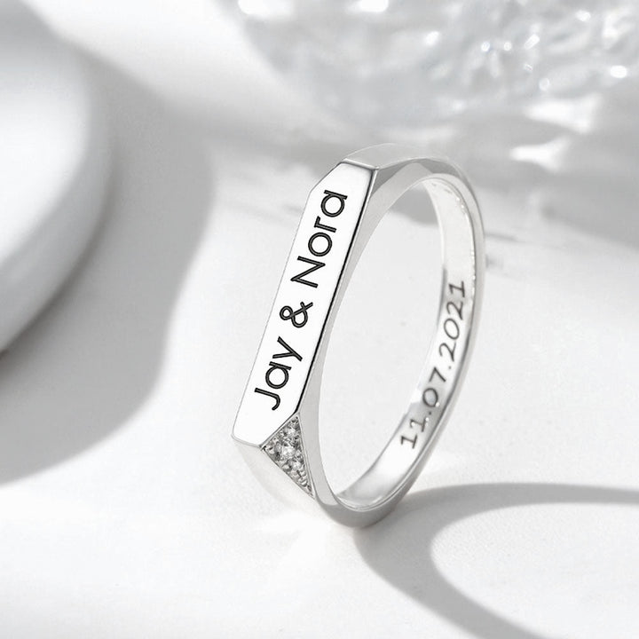 999 Silber Eheringe Partnerringe mit Gravur und Zirkon für Damen Herren in Ringgröße 44~75 - Remisia