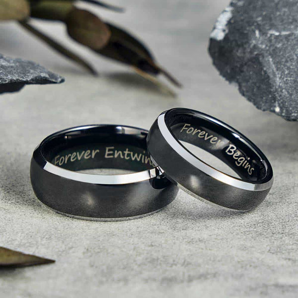 Anillo Sencillos de Tungsteno con Grabado - Pensador