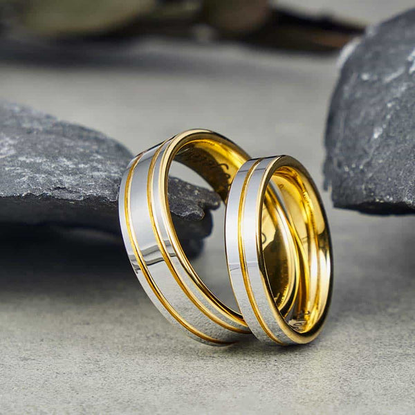 Alianzas de Boda Sencillo de Tungsteno - Guardián de Luz