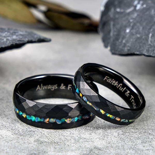 Anillo Martillado de Tungsteno - Cambio Espectral