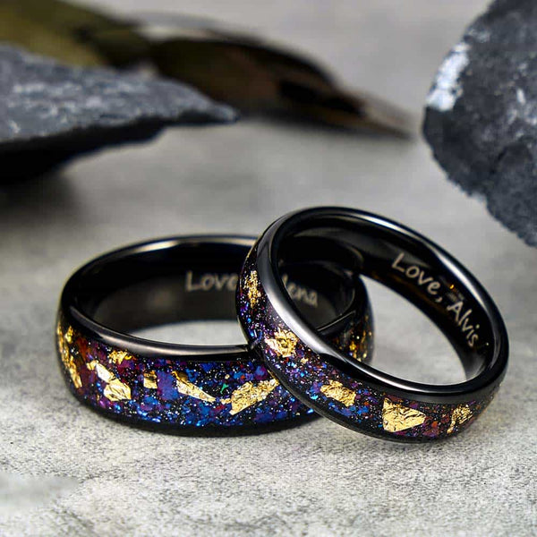 Anillo de Tungsteno con Lámina de Oro - Gloria Arcana