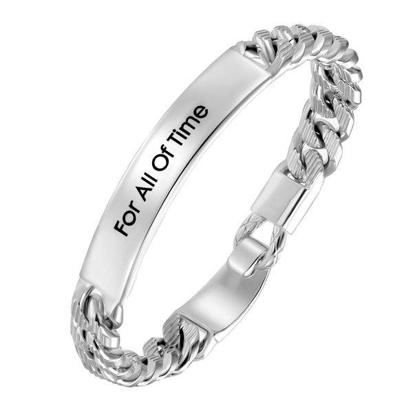 Pulsera de Cadena Barbada 10 mm con Grabado