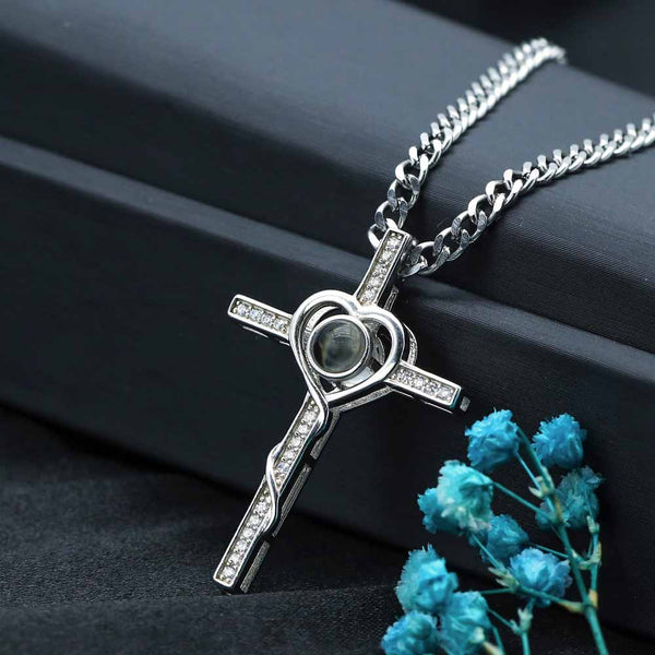 Collar Proyección Foto Personalizado - Cruz del Corazón