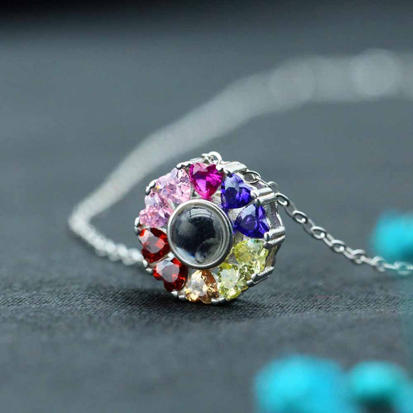 Collar Proyección Foto Personalizado - Flor de Colores