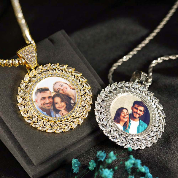 Collar Guirnalda de Circón con Foto Personalizado