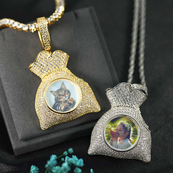 Cadena Bolso de Circón con Foto Personalizada