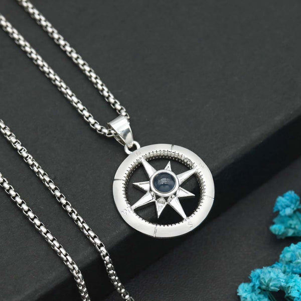 Collar Hombre Personalizado con Foto Proyección - Brújula Estrella