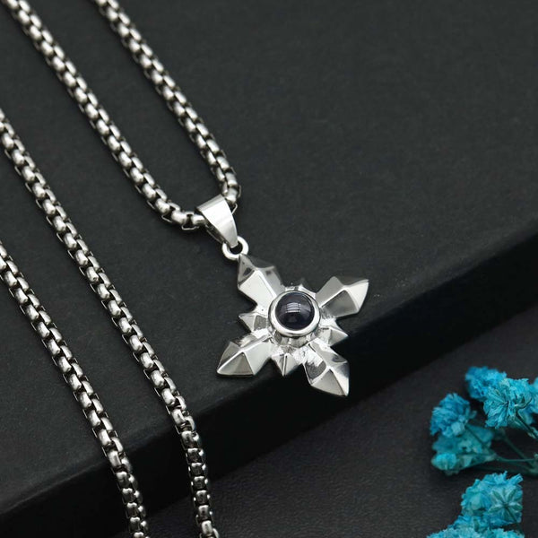 Collar Hombre Personalizado con Foto Proyección - Estrella Cuadrado