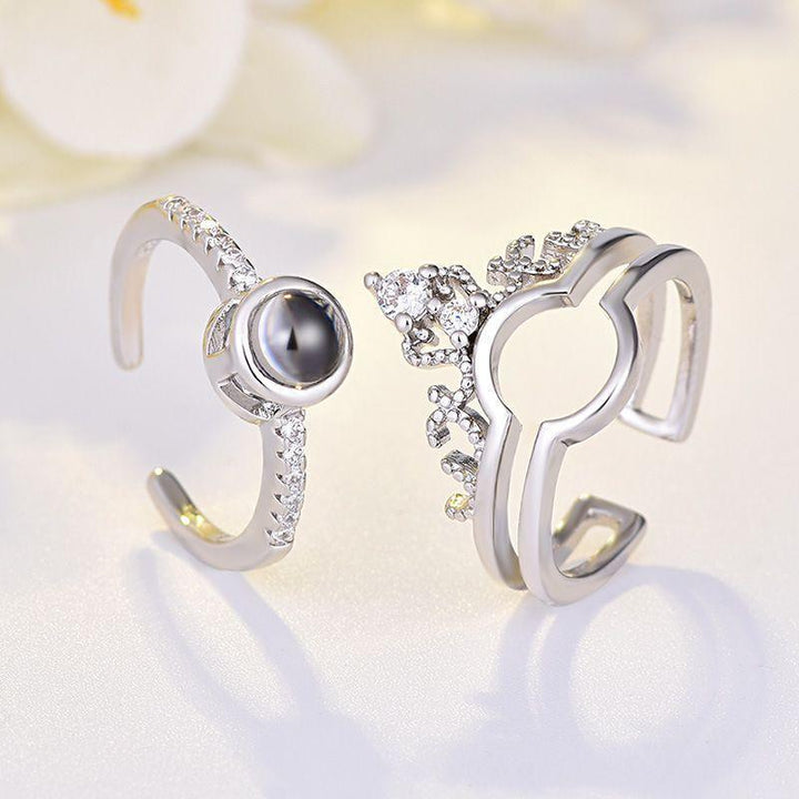 Anillo Proyeccion Foto Personalizada - Corona de Dos Partes - Remigifts
