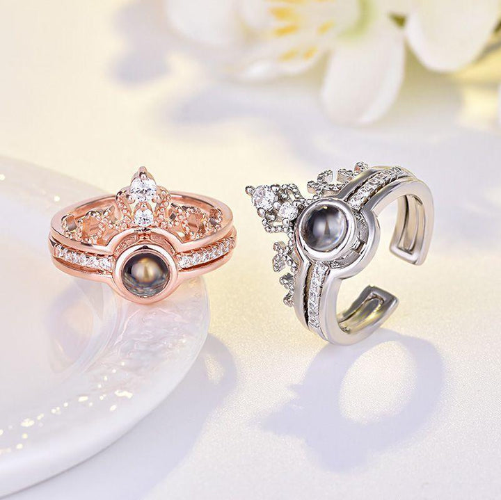 Anillo Proyeccion Foto Personalizada - Corona de Dos Partes - Remigifts