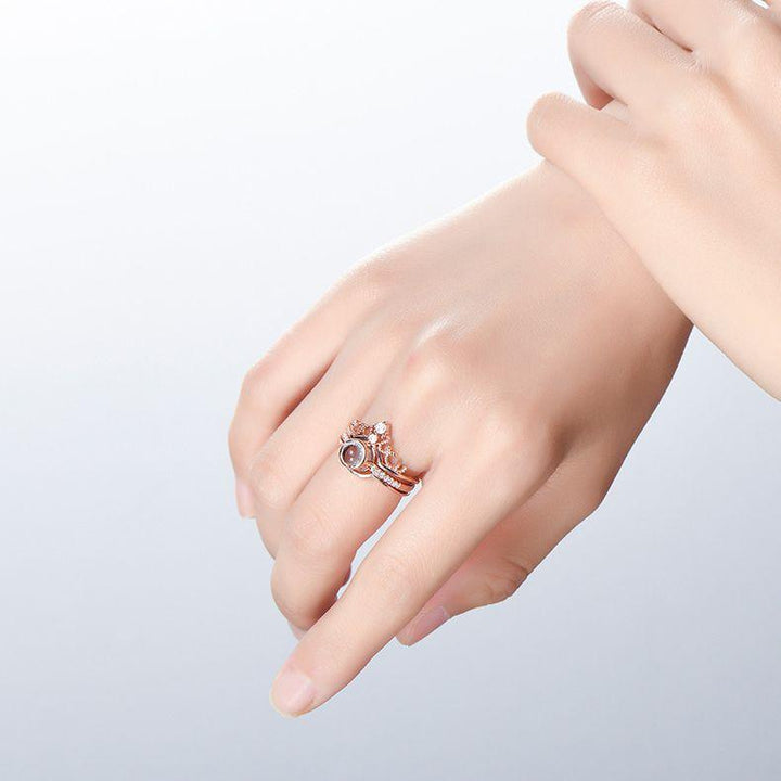 Anillo Proyeccion Foto Personalizada - Corona de Dos Partes - Remigifts