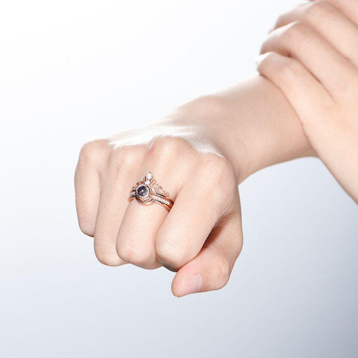 Anillo Proyeccion Foto Personalizada - Corona de Dos Partes - Remigifts
