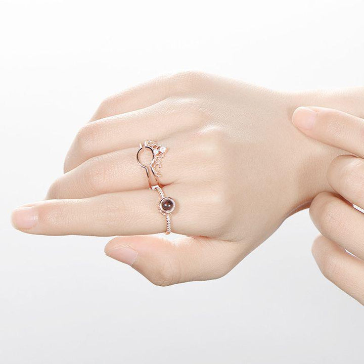 Anillo Proyeccion Foto Personalizada - Corona de Dos Partes - Remigifts