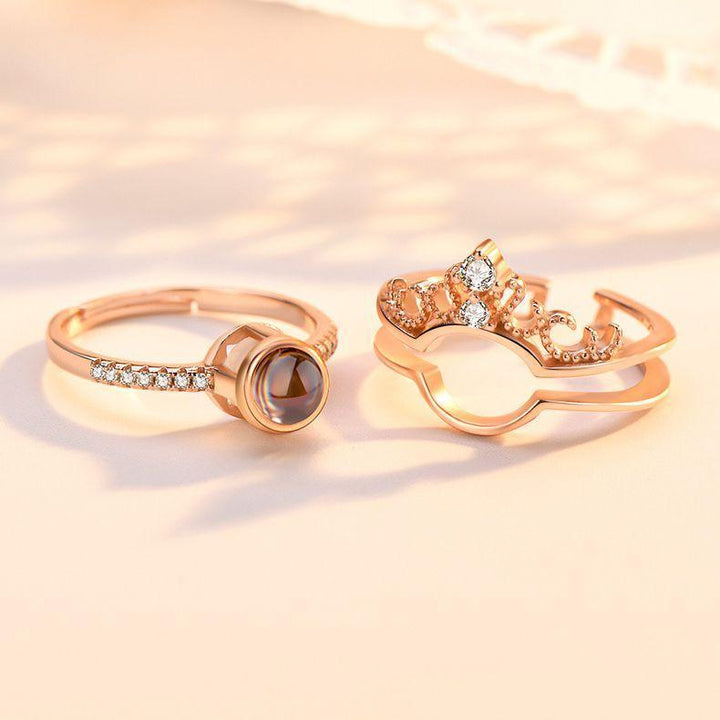 Anillo Proyeccion Foto Personalizada - Corona de Dos Partes - Remigifts