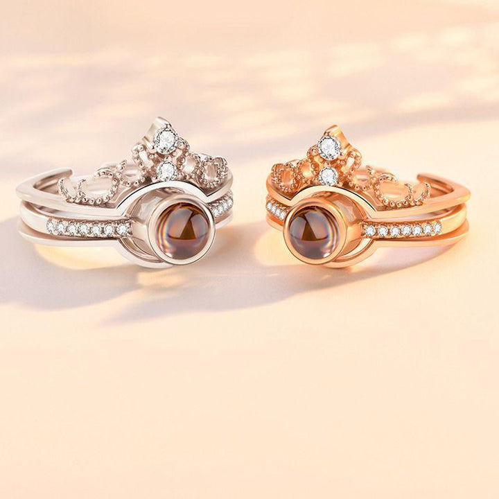 Anillo Proyeccion Foto Personalizada - Corona de Dos Partes - Remigifts