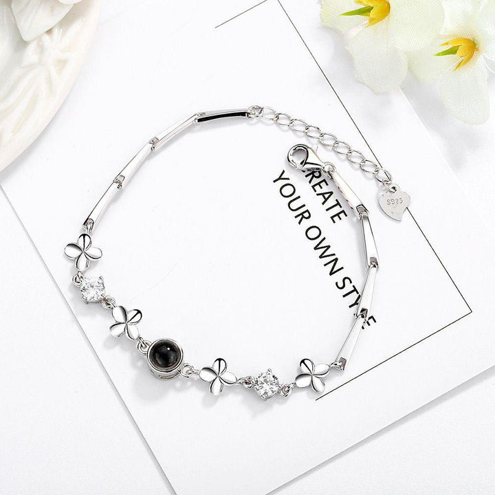 Pulsera Proyección Foto Personalizada - Cadena de Trébol - Remigifts