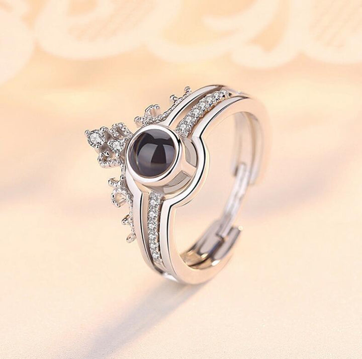 Anillo Proyeccion Foto Personalizada - Corona de Dos Partes - Remigifts