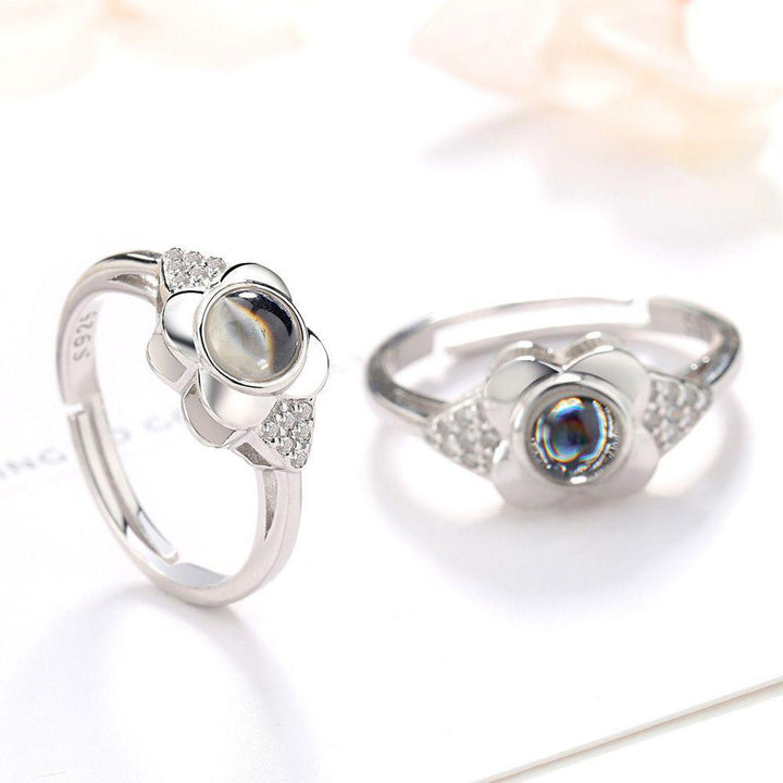 Anillos de Pareja de Proyección Foto Personalizada - Trébol - Remigifts