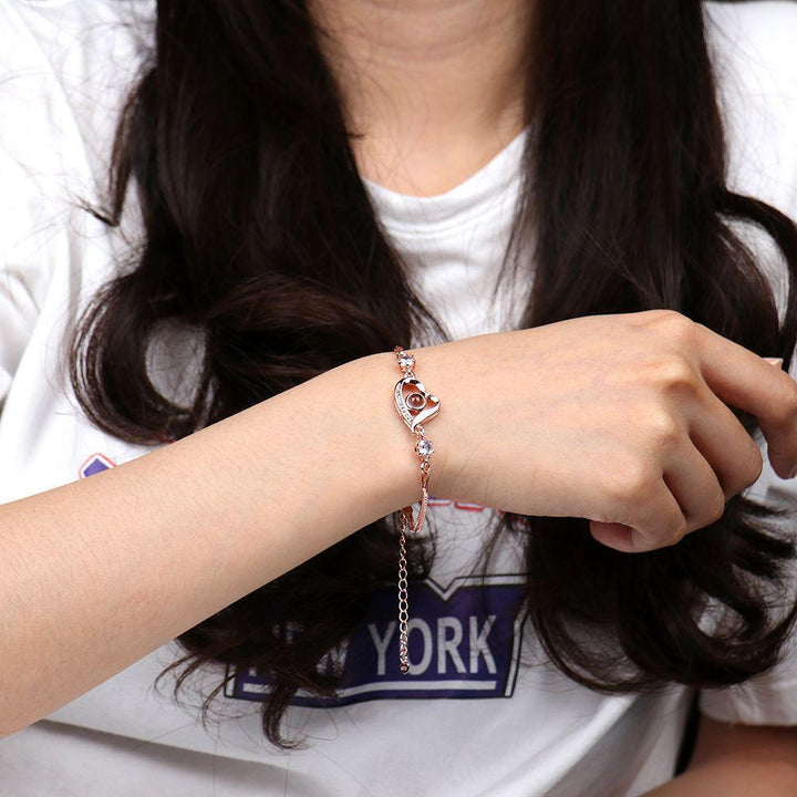 Pulsera Proyección Foto Personalizada - Corazón Inclinado - Remigifts