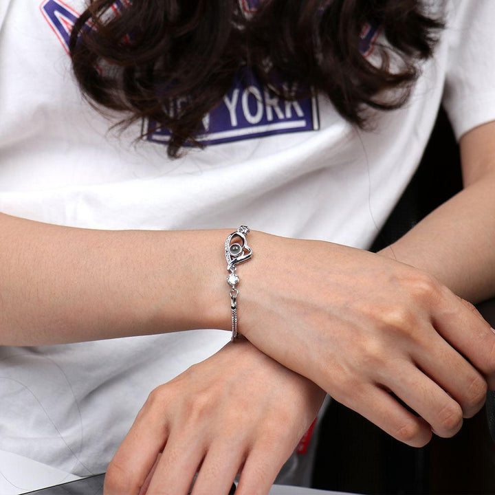 Pulsera Proyección Foto Personalizada - Corazón Inclinado - Remigifts