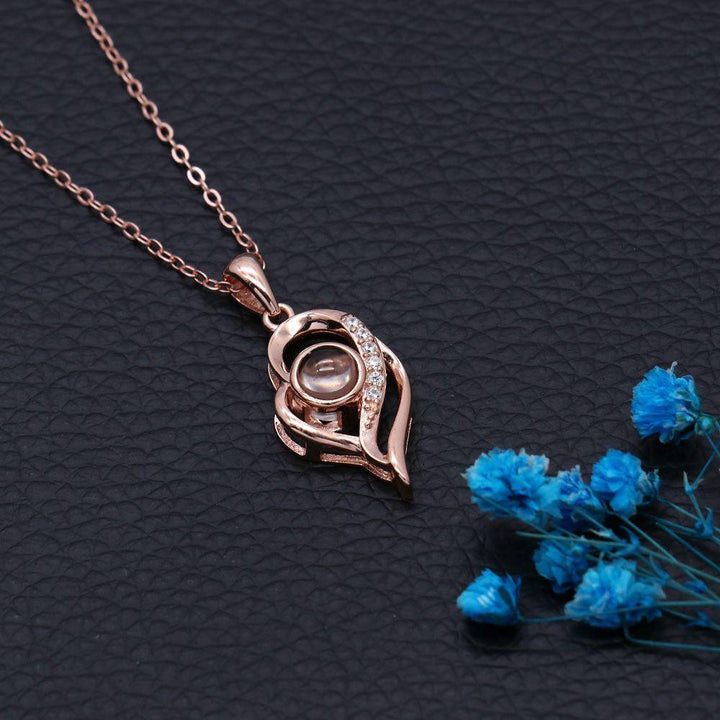 Collar Corazones Superpuestos con Foto Proyección Personalizado - Remigifts