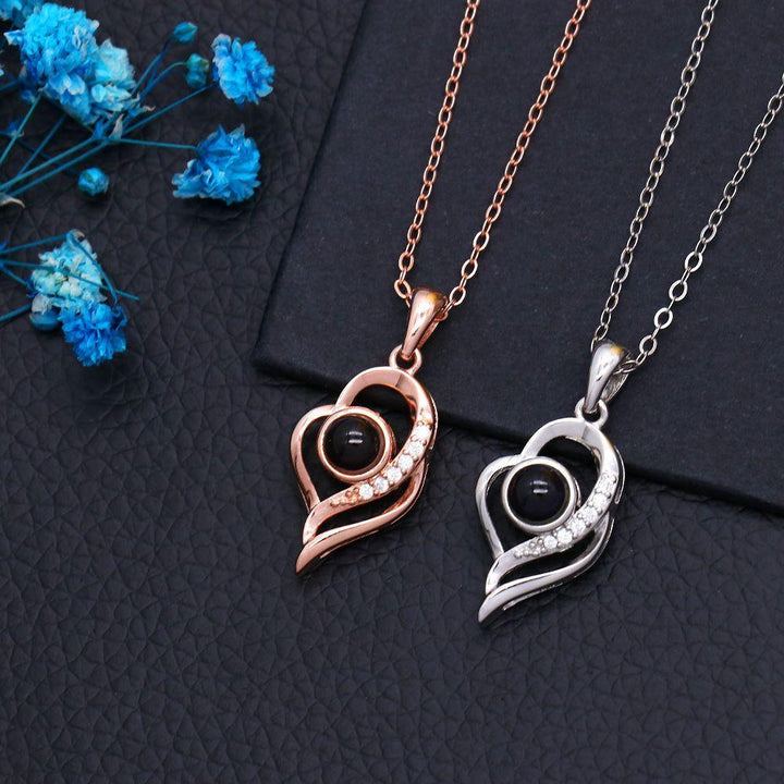 Collar Corazones Superpuestos con Foto Proyección Personalizado - Remigifts