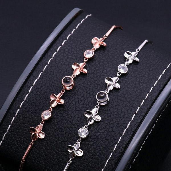Pulsera Proyección Foto Personalizada - Cadena de Trébol - Remigifts
