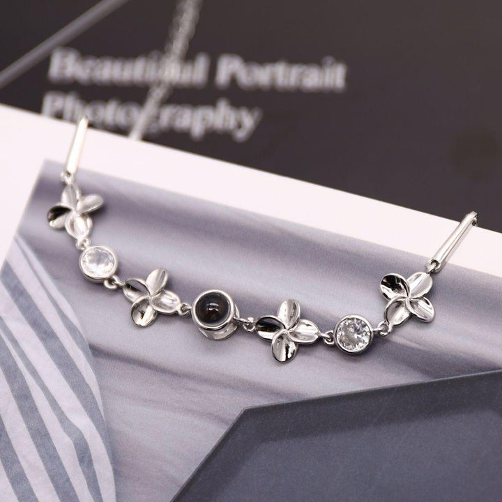 Pulsera Proyección Foto Personalizada - Cadena de Trébol - Remigifts