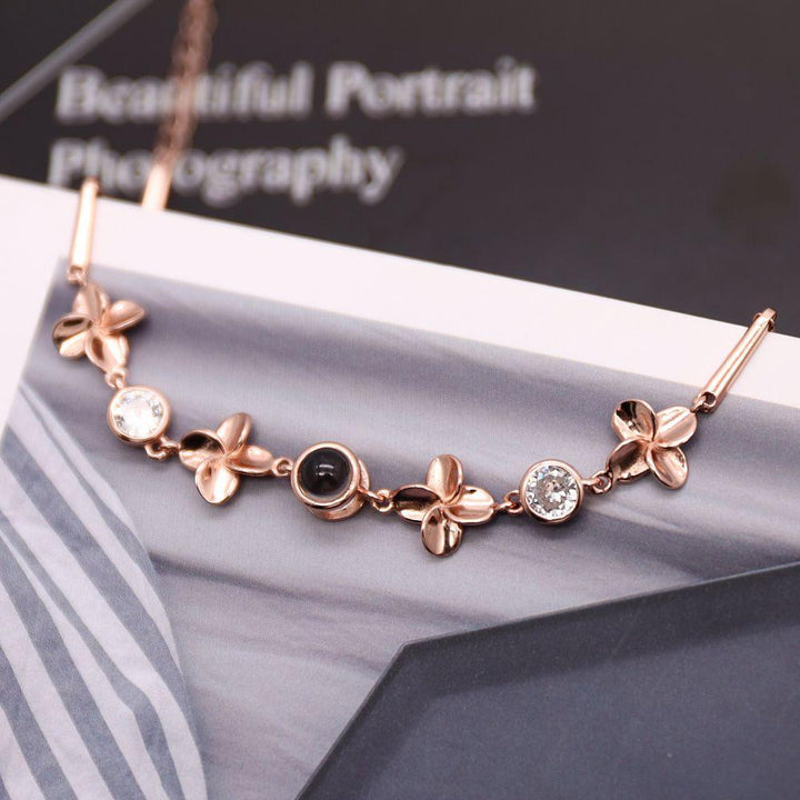 Pulsera Proyección Foto Personalizada - Cadena de Trébol - Remigifts