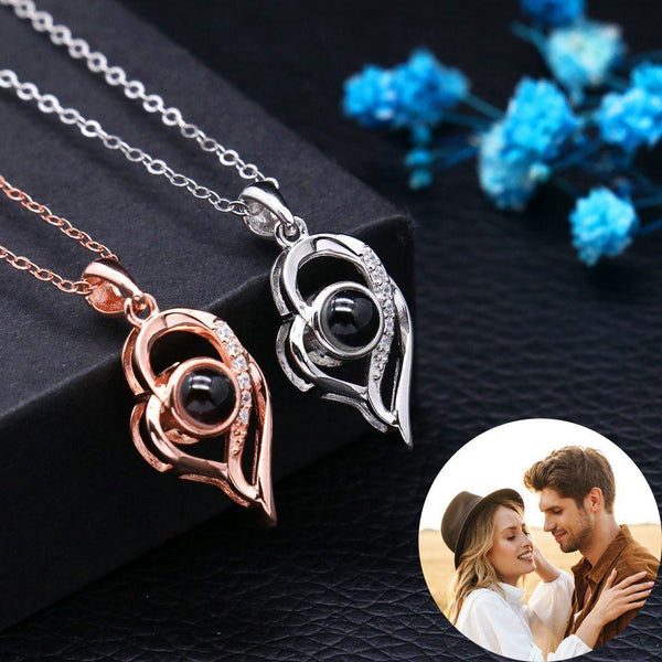 Collar Corazones Superpuestos con Foto Proyección Personalizado - Remigifts