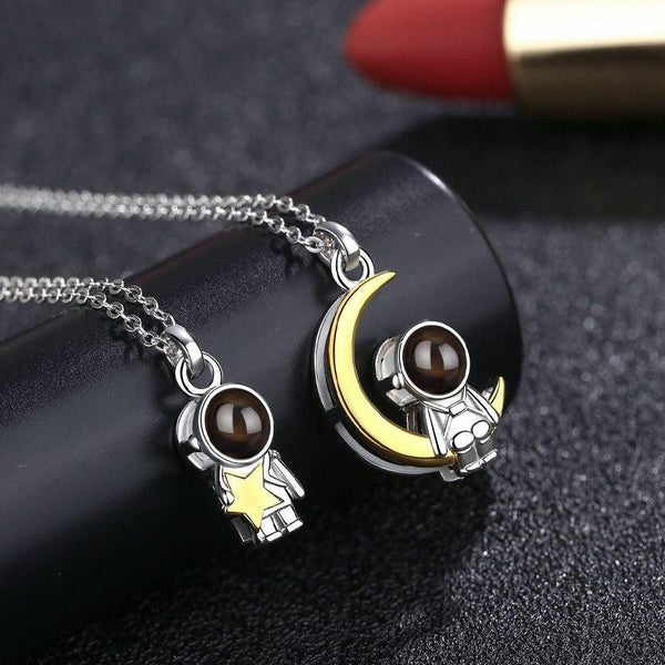 Collar Proyección Foto Personalizado - Astronauta y Estrella Luna - Remigifts